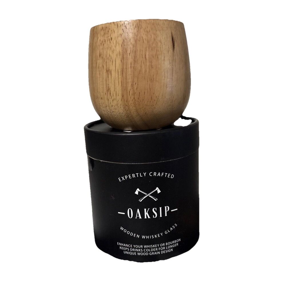 Oaksip The Original Charred Wooden Bourbon Drinking Glass | Charred Old Fashi...